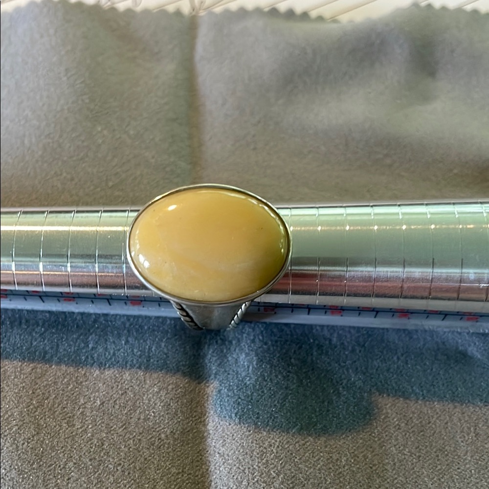 Carolyn Pollack Silver Ring with Yellow Stone
